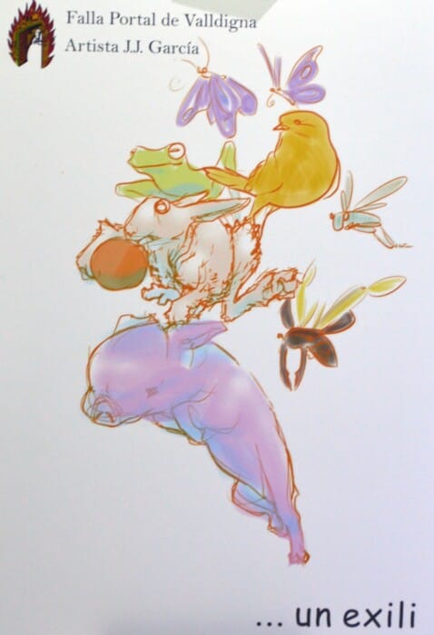 Boceto de la falla infantil de Portal de Valldigna 2024