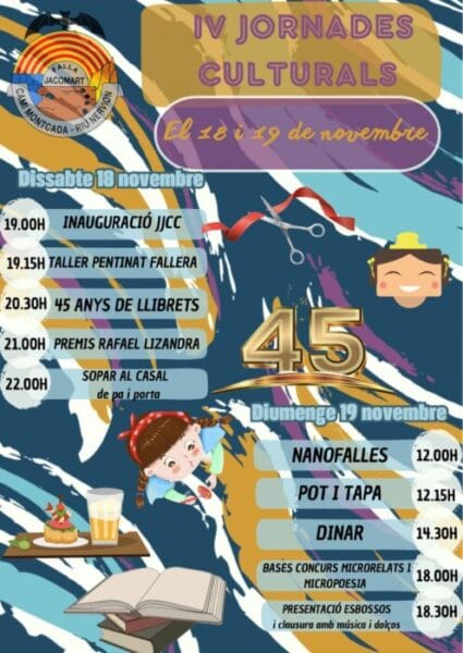 Cartel de las jornadas culturales de la Falla Jacomart