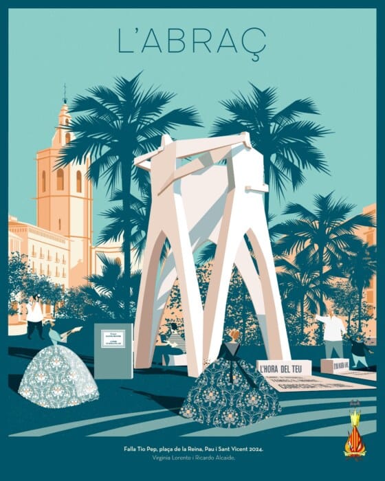 Boceto de la falla grande de la Plaza de la Reina - Paz - San Vicente 2024