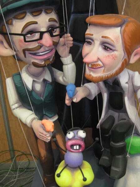 Protagonistas de "El Hormiguero" en el ninot de Ribera-Convento de Santa Clara de 2011 (artista: Xavier Herrero)