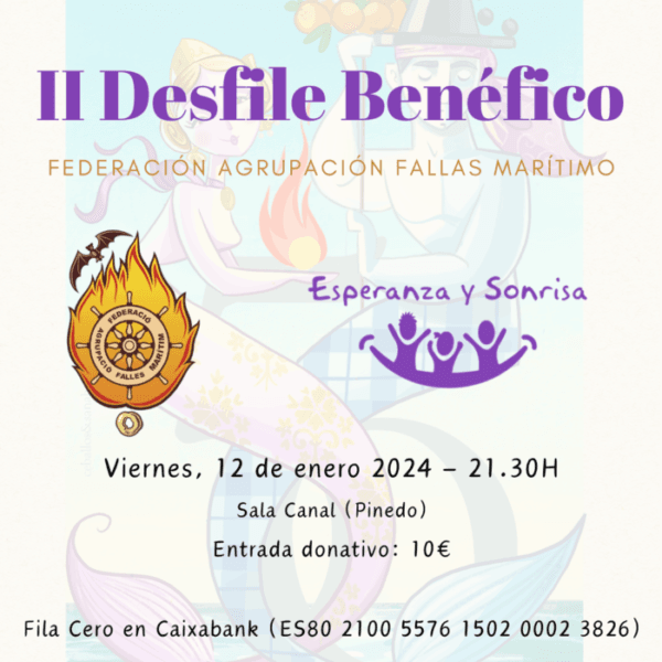 Cartel del II Desfile Benéfico de la Agrupación de Fallas del Marítimo