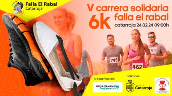 Cartel de la V Carrera Solidaria de la Falla Rabal (Catarroja)