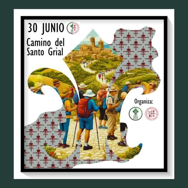 Cartel de la peregrinación fallera Camino del Santo Grial (Falla Convento)
