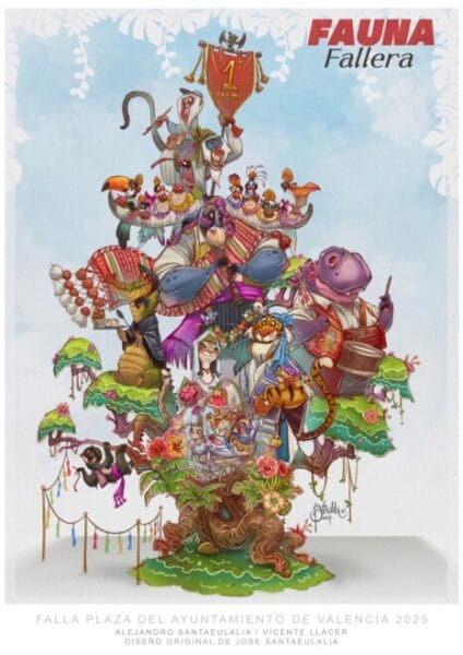 Boceto de la falla municipal de València de 2025