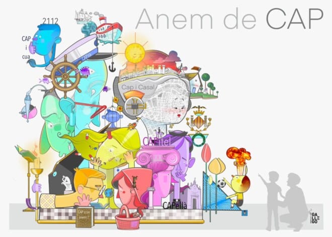 Boceto de la falla municipal infantil de València de 2025