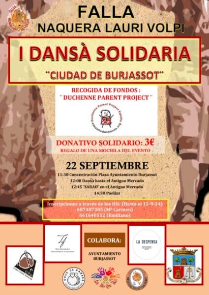 Cartel de la dansà solidaria "Ciudad de Burjassot" (Falla Náquera - Lauri Volpi)