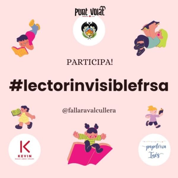 Cartel del "lector invisible" de la Falla Raval (Cullera)