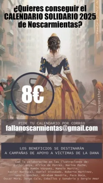 Cartel del Calendario Solidario 2025 de la Falla Noscarmientas