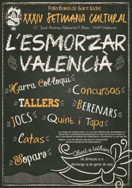 Cartel de la XXXIV semana cultural de la Falla Sant Isidre