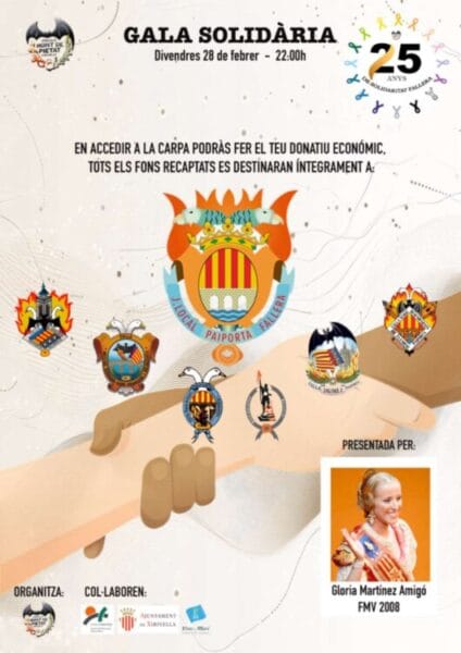 Cartel de la Gala Solidaria de la Falla Mont de Pietat (Xirivella) 2025