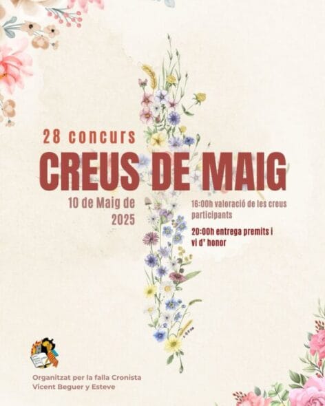 Cartel del 28º concurso de Cruces de Mayo de la Falla Cronista (Torrent)