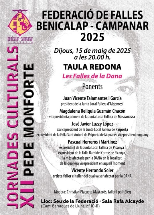 Cartel de las Jornadas Pepe Monforte 2025 (Federación de Fallas Benicalap-Campanar)