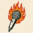 Micrófono con fuego (ChatGPT)