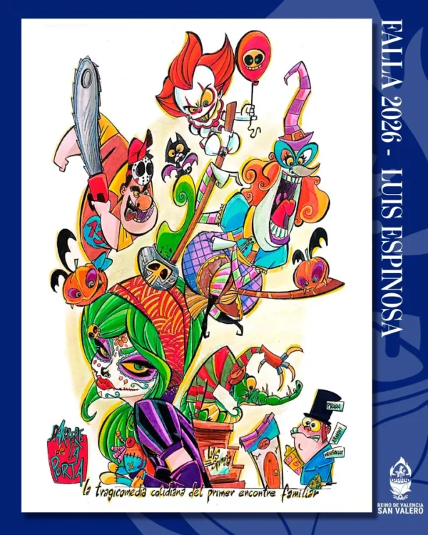 Boceto de la falla grande de Reino de València - San Valero 2026