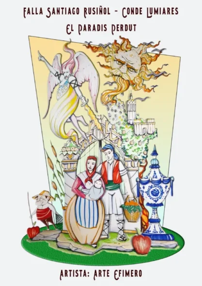 Boceto de la falla grande de Santiago Rusiñol - Conde de Lumiares 2026