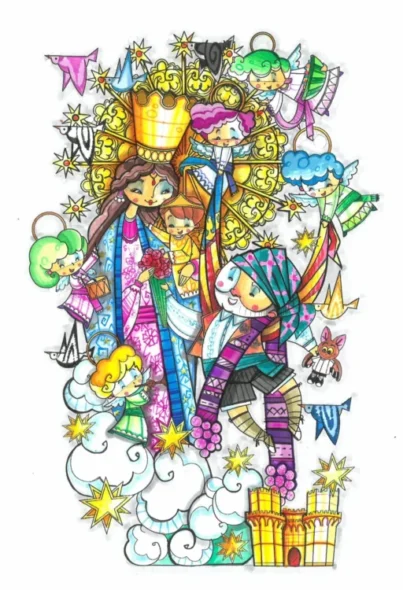 Boceto del grupo para la Exposición del Ninot de la falla infantil de Beteró 2026, homenaje a Julián Carabantes