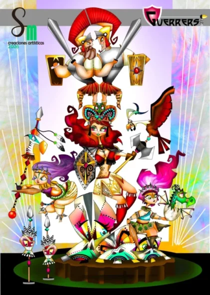 Boceto de la falla grande de El Clero 2026