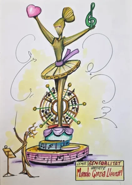 Boceto de la falla grande de La Falla de Pere 2026