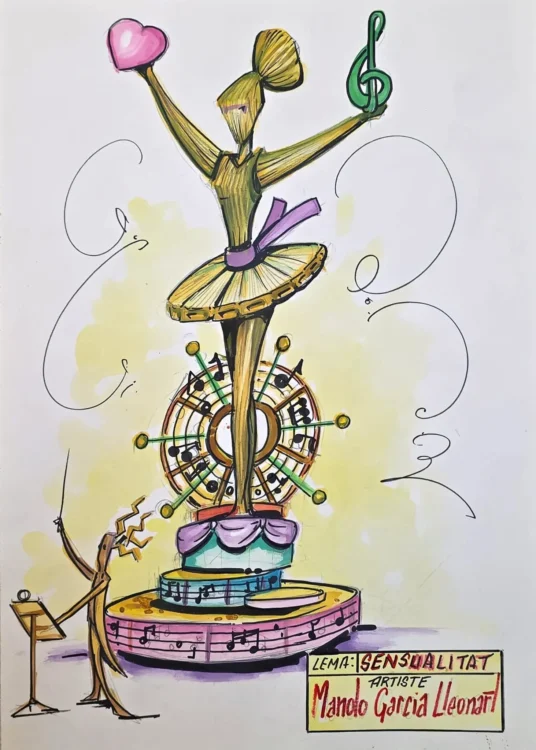 Boceto de la falla grande de Pintor Salvador Abril - Peris y Valero 2026