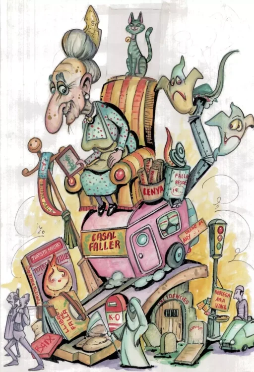 Boceto de la falla grande de Cuenca Tramoyeres - Guardia Civil 2026