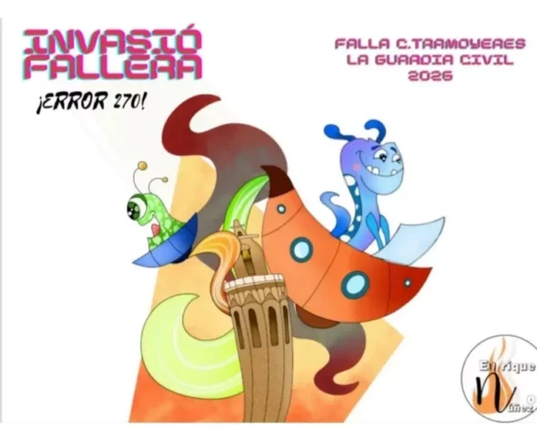 Boceto de la falla infantil de Cuenca Tramoyeres - Guardia Civil 2026