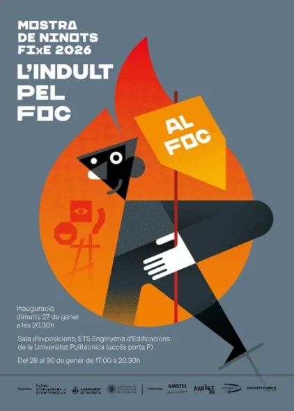 Cartel de la Mostra de Ninots "L'indult del foc" de Falles I+E