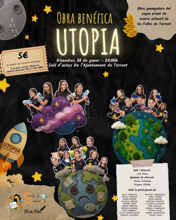 Cartel del teatro benéfico "Utopia" de la Falla Cronista