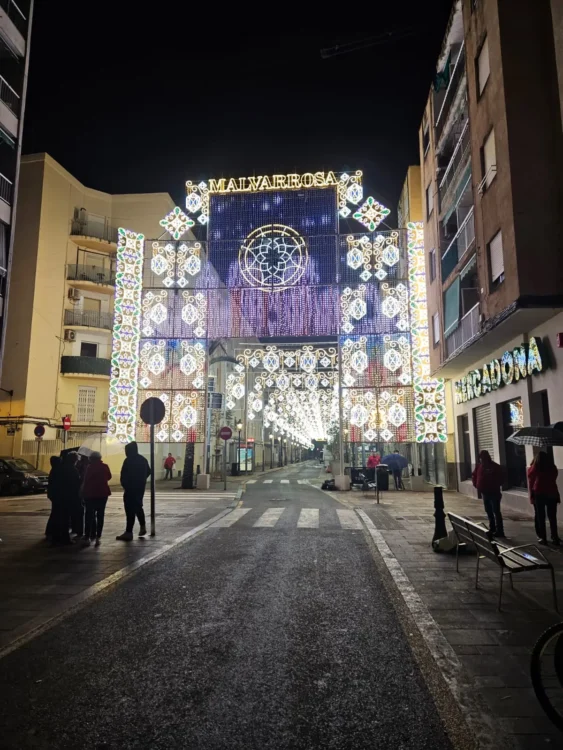 Iluminación de la Falla Malvarrosa (foto: JCF)