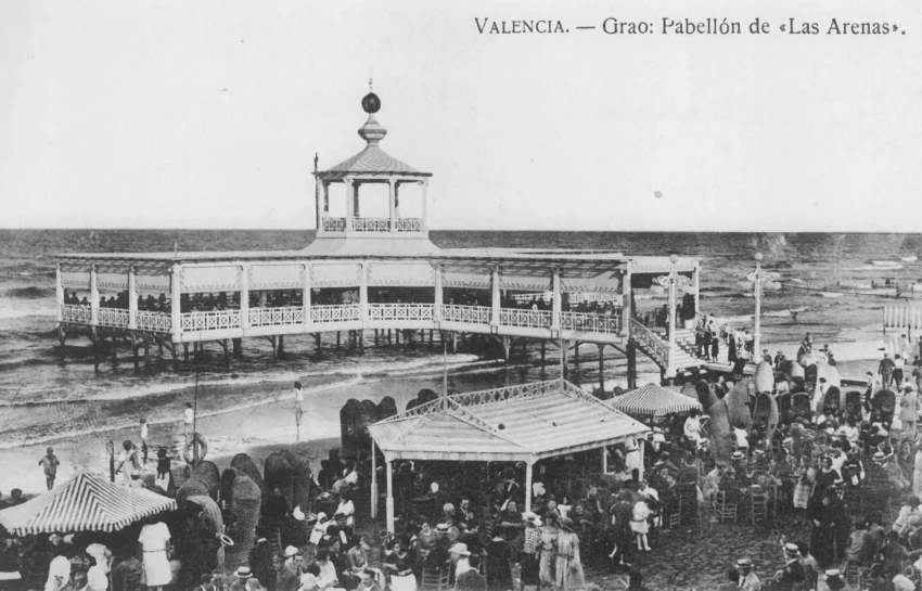 Pabellón flotante de las Arenas (postal)