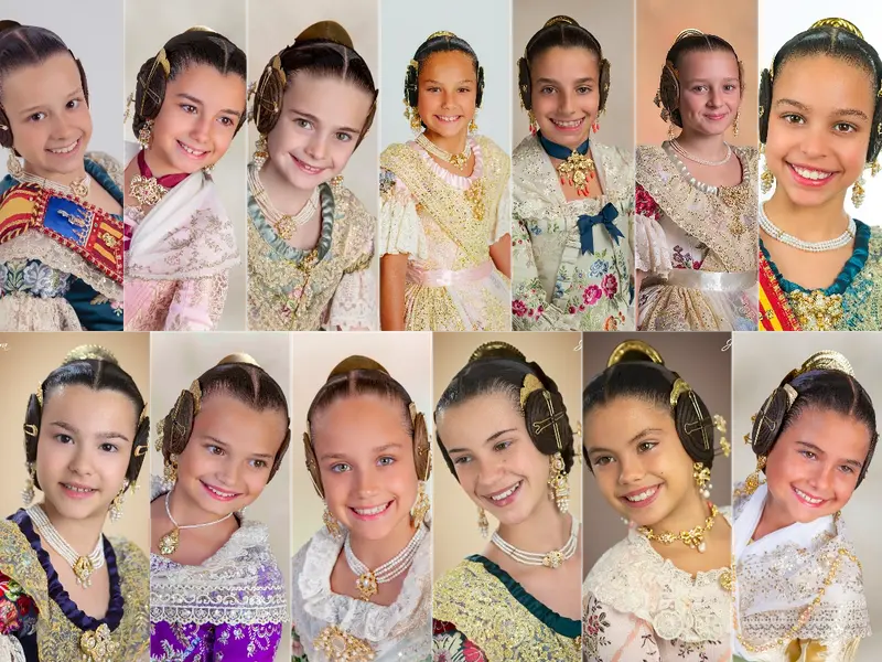 Candidatas finalistas a falleras mayores infantiles de València 2027 (fotos oficiales)