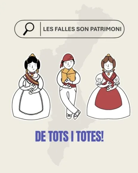 Cartel "Les Falles són patrimoni de tots i totes"