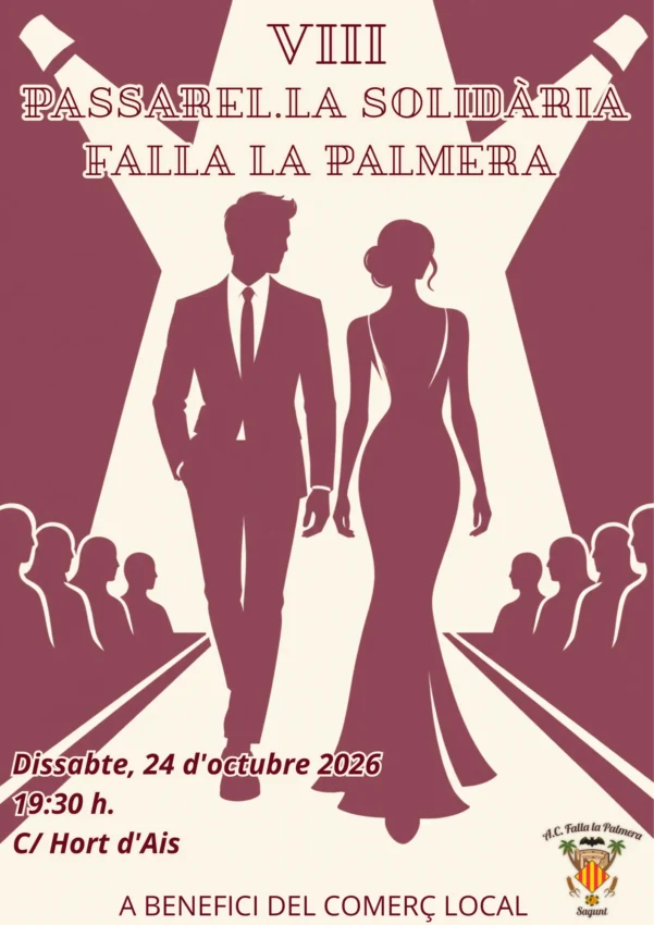 Cartel de la VIII Pasarela Solidaria de la Falla La Palmera (Sagunt)